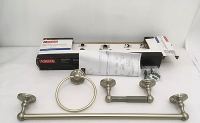 Delta 138283 Greenwich 3-pc Bathroom Hardware Accessory Kit in Brushed Nickel