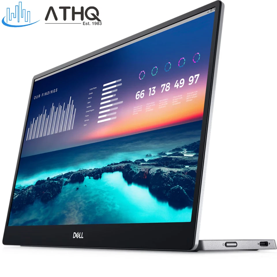 PACK OF 2 Dell 14" IPS FHD Portable Monitor P1424H for Laptops USB-C 1080p 60Hz - Image 2 of 4