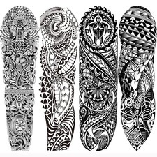 4 Sheets Full Arm Temporary Tattoo Sleeve Fake Tattoo Stickers for Men Women