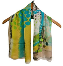 AK Anne Klein 100 Silk Abstract Design Scarf of Many Colors 34" x 34"