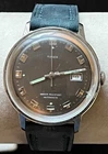NO RESERVE 1972 Timex Men's Watch Automatic 35mm Case Date Gray Grey RUNS