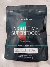 MoonBrew Mint Chocolate Night Time Superfoods Supplement Magnesium Fresh 03/2027