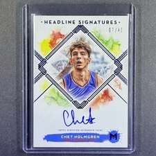 CHET HOLMGREN 2024 TOPPS MOTIF #HS-CH HEADLINE SIGNATURES (ON CARD) AUTO SSP /49
