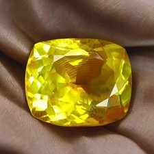 Certified 10 Ct Natural Ceylon Yellow Sapphire Cushion Cut Loose Gemstone