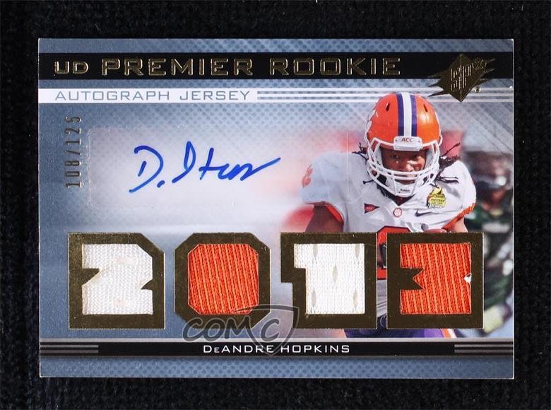 DeAndre Hopkins SPx UD Premier Jersey Autograph #8 Patch
