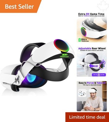 Lightweight RGB Head Strap for Oculus Quest 2 - 8H Playtime, Eco-Friendly Design