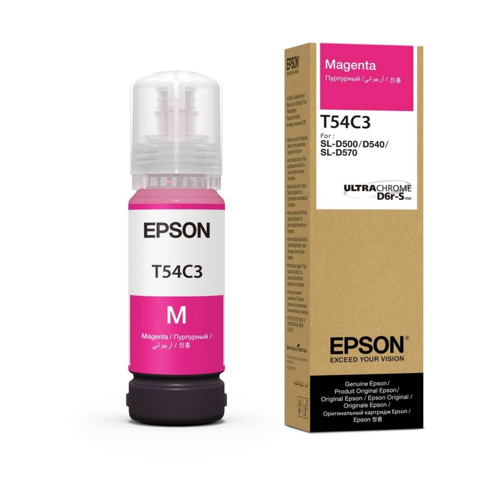 Original Epson T54C3 Magenta Ink Bottle (C13T54C320) - Image 3