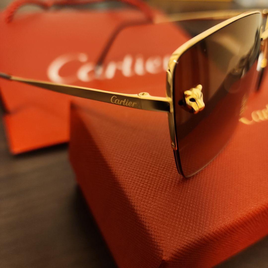 Cartier Sunglasses/Glasses Frame Panthère CT0333S 002 AUTH