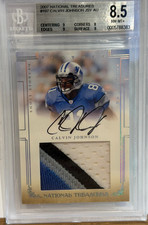 2007 NATIONAL TREASURES CALVIN JOHNSON 72/99 BGS 8.5 & AUTO 10