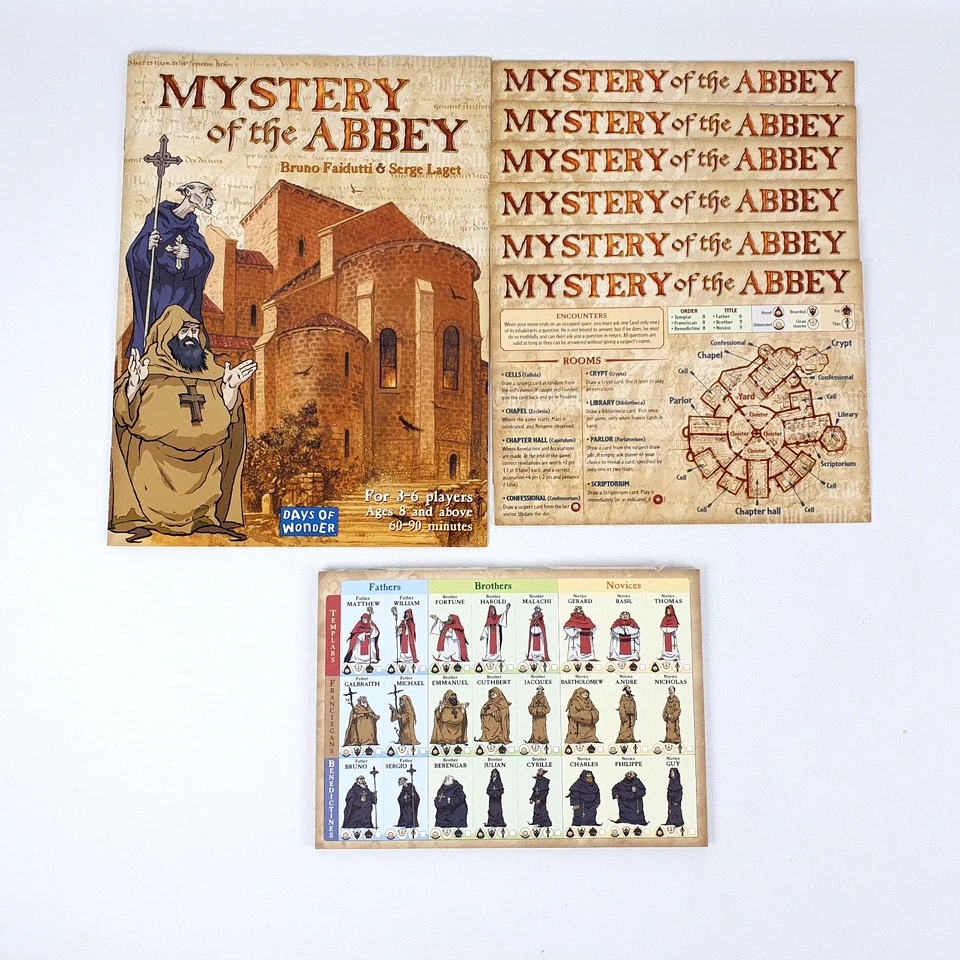 Mystery Of The Abbey Board Game Days Of Wonder Deduction Game Whodunit 2003 - Image 3 of 4