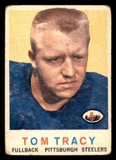 1959 Topps Tom Tracy Rookie RC Low Grade Set Break #176 Football Card. rookie card picture