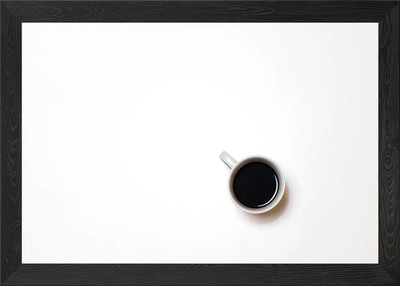 Tasse mit schwarzer Flüssigkeit gerahmt Wandbild Poster Leinwanddruck Bild
