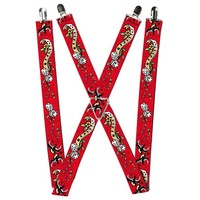 Buckle-Down Suspenders, Lucky Red 1.5-Inch Wide Regular (Us Import)