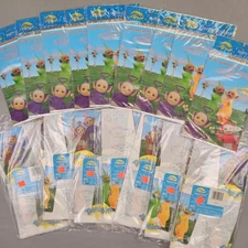 New VTG 1998 Teletubbies Party Supplies Loot Bags (9) Table Covers (7)