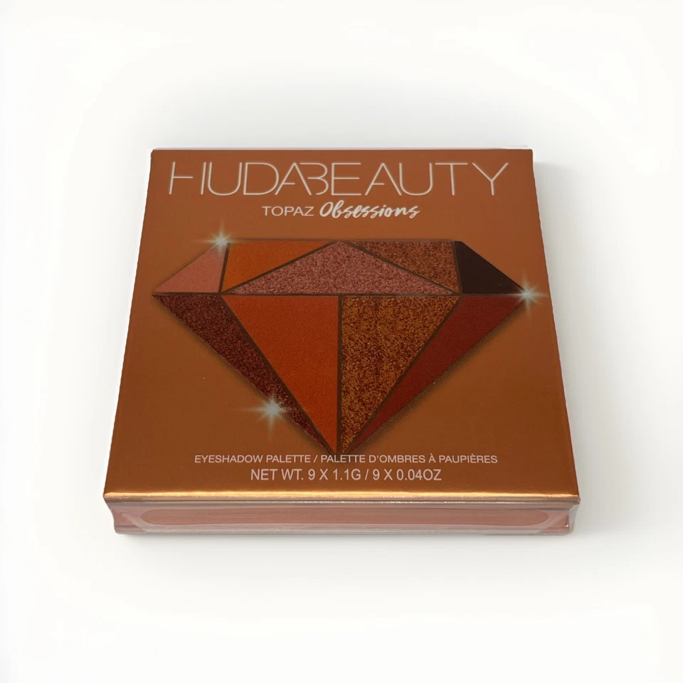 NIB Huda Beauty TOPAZ OBSESSIONS 9-Shade Eyeshadow Palette Shimmer Matte - Image 2 of 3