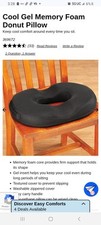 Cool gel memory foam donut pillow