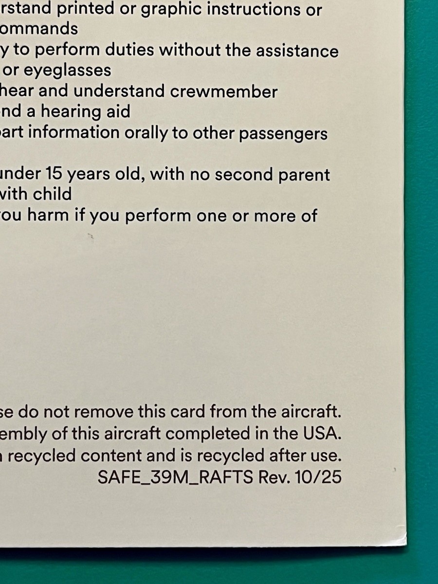 2025 ALASKA AIRLINES SAFETY CARD--737-MAX9 | eBay