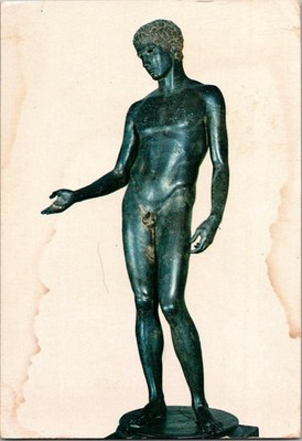 Male Nude Statue Idol Firenze Italy Printed in Italy Continental Postcard