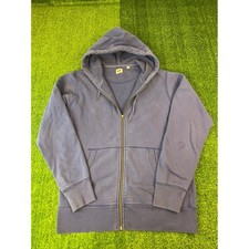 Uniqlo Full Zip Hoodie Mens Faded Navy Blue French Terry Sweatshirt Classic MD