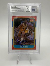 1986-87 Fleer Byron Scott Rookie RC Jersey Fusion GU Tag #99 BGS 10 Auth Auto