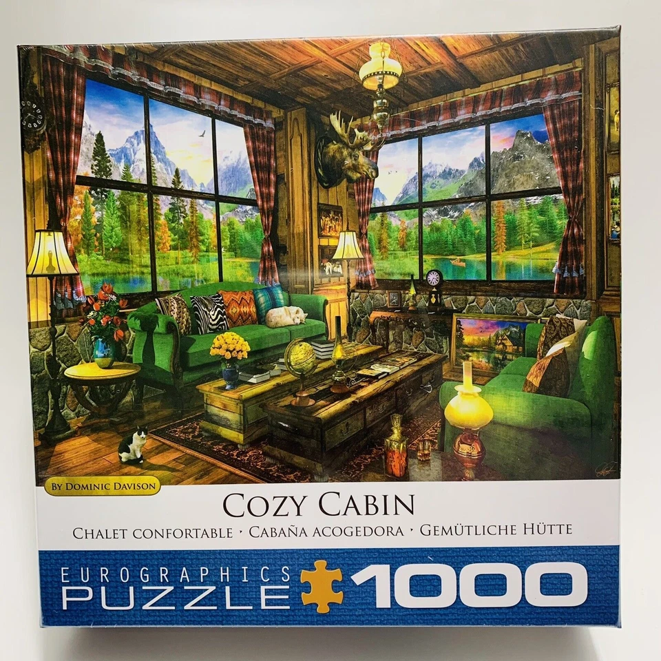 Cozy Cabin Eurographics Jigsaw Puzzle 1000 Pieces Dominic Davison 19x26 NEW - Image 2 of 4