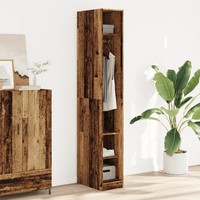 Schmaler Kleiderschrank Altholz-Optik 30X50X200 Cm Holzwerkstoff