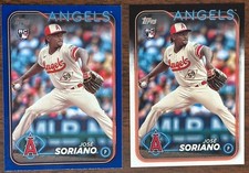 2024 TOPPS SERIES 1 JOSE SORIANO RC SP ROYAL BLUE PARALLEL & BASE ROOKIE ANGELS