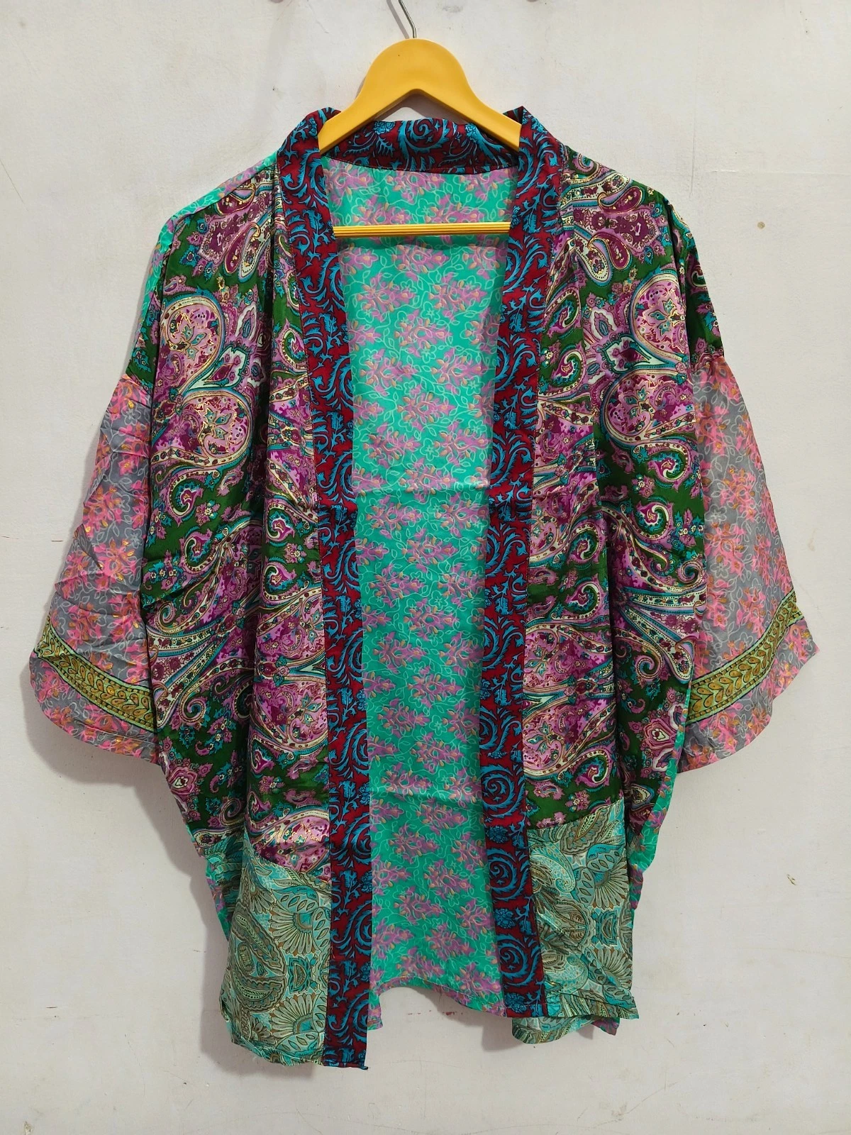 Christmas Day Gift Paisly Print Free Size Unisex Silk shirt, S-15