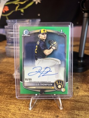 2025 Bowman Draft - Chrome Prospect Autographs JD Thompson #CPA-JT Green...
