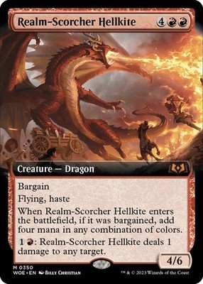 Realm-Scorcher Hellkite (Extended Art) - Foil NM MTG Wilds of Eldraine