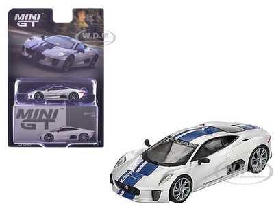JAGUAR C-X75 SILVER METALLIC 1/64 DIECAST MODEL CAR BY MINI GT MGT00960