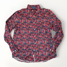 EXPRESS Men's Red Multi Floral Button Down Long Sleeve Classic Dress Shirt LARGE