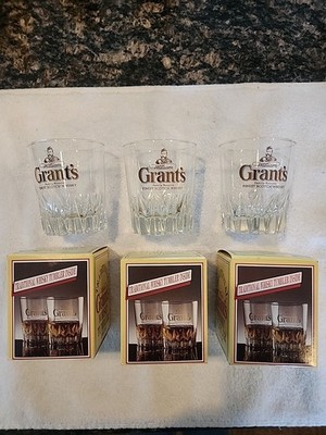 Vintage Grant's Traditional Whisky Tumbler Glass  lot of 3