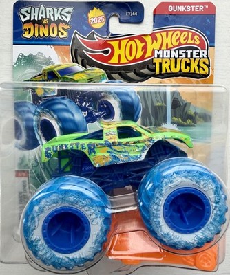 Hot Wheels Monster Trucks Sharks Vs Dinos Gunkster Ocean Wheels 1:64 Neu Sealed