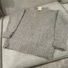 Gaeltarra Pure Wool Pullover Sweater Grey Size 42”-107cm Handloomed Atan Vtg