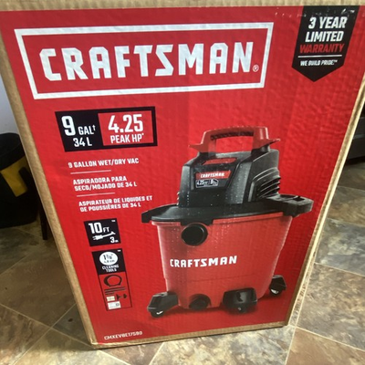 #ad Craftsman 9 Gal Corded Wet Dry Vacuum 4.25 Peak HP Portable CMXEVBE17590 $82.00