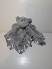 Cloud Island Elephant Lovey Security Blanket Gray Soft Plush Satin Back