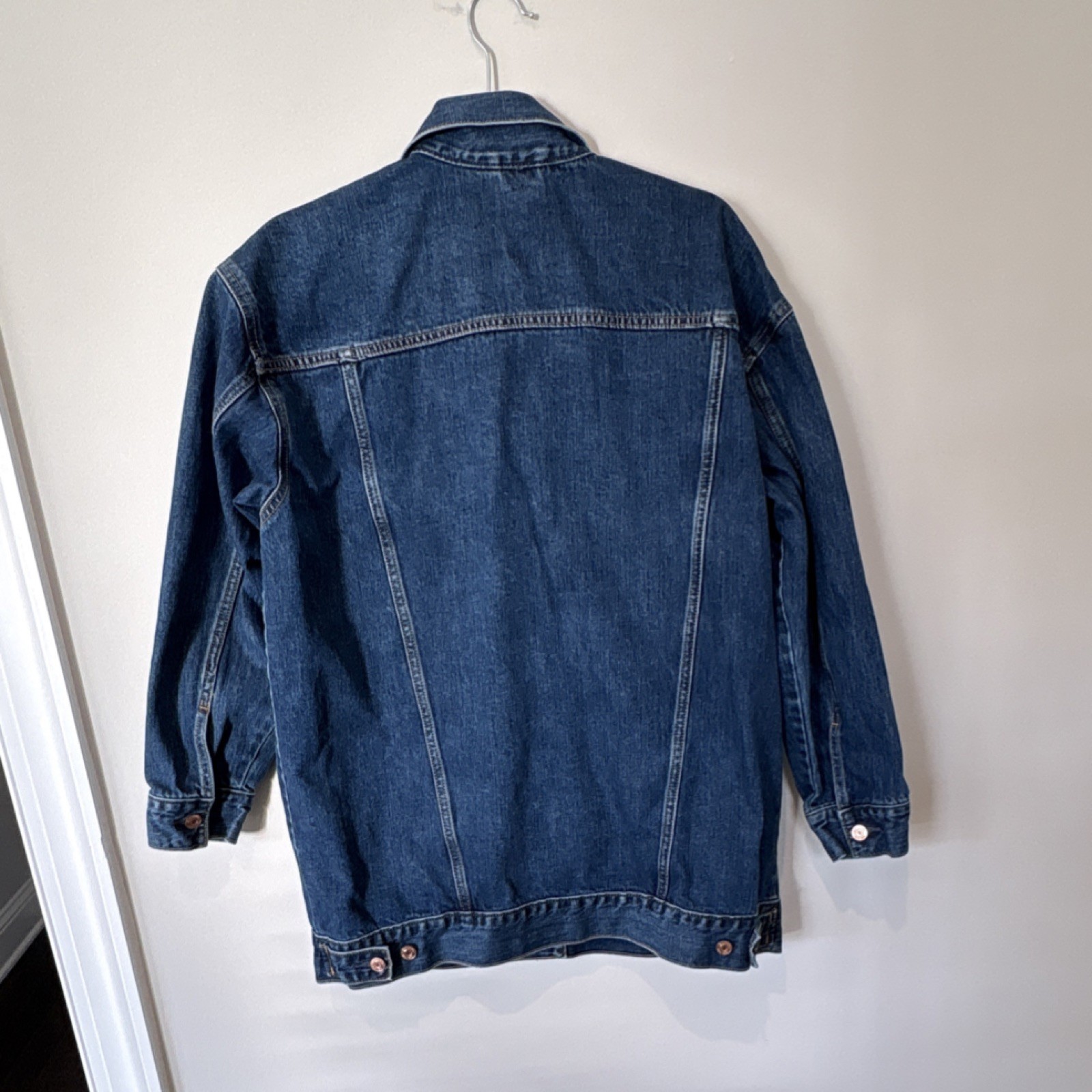 Gap Oversized Jean Jacket Blue Button Pockets Col… - image 3