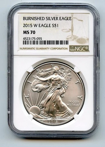 2015-W Burnished Silver Eagle NGC MS70 - GC625-GCVault