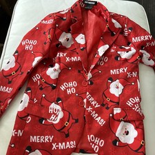 Suitmeister Boys Snowman All-Over Christmas Print Festive Dressy Blazer Large