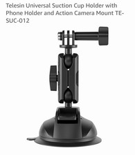 Telesin Universal Suction Cup Holder with Phone Holder and Action Camera Mount