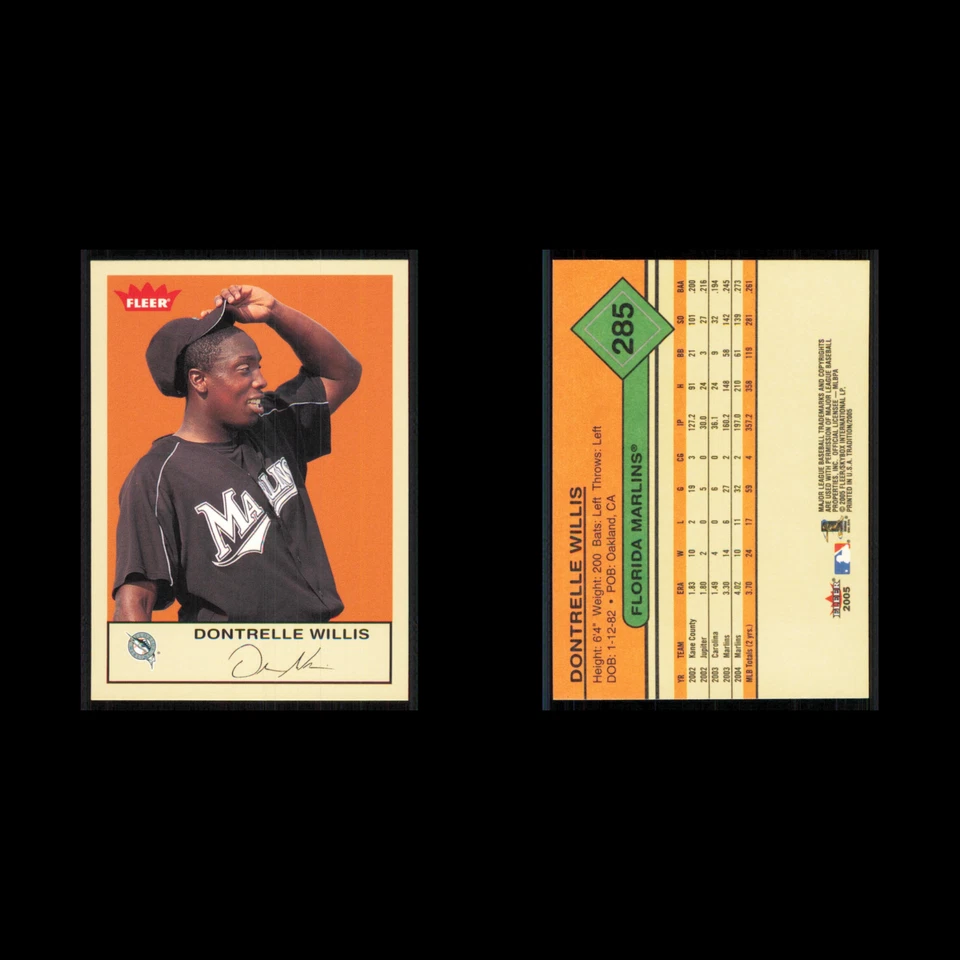 Dontrelle Willis #285 2005 Fleer Tradition Florida Marlins Baseball Card MLB NM - Image 3 of 3