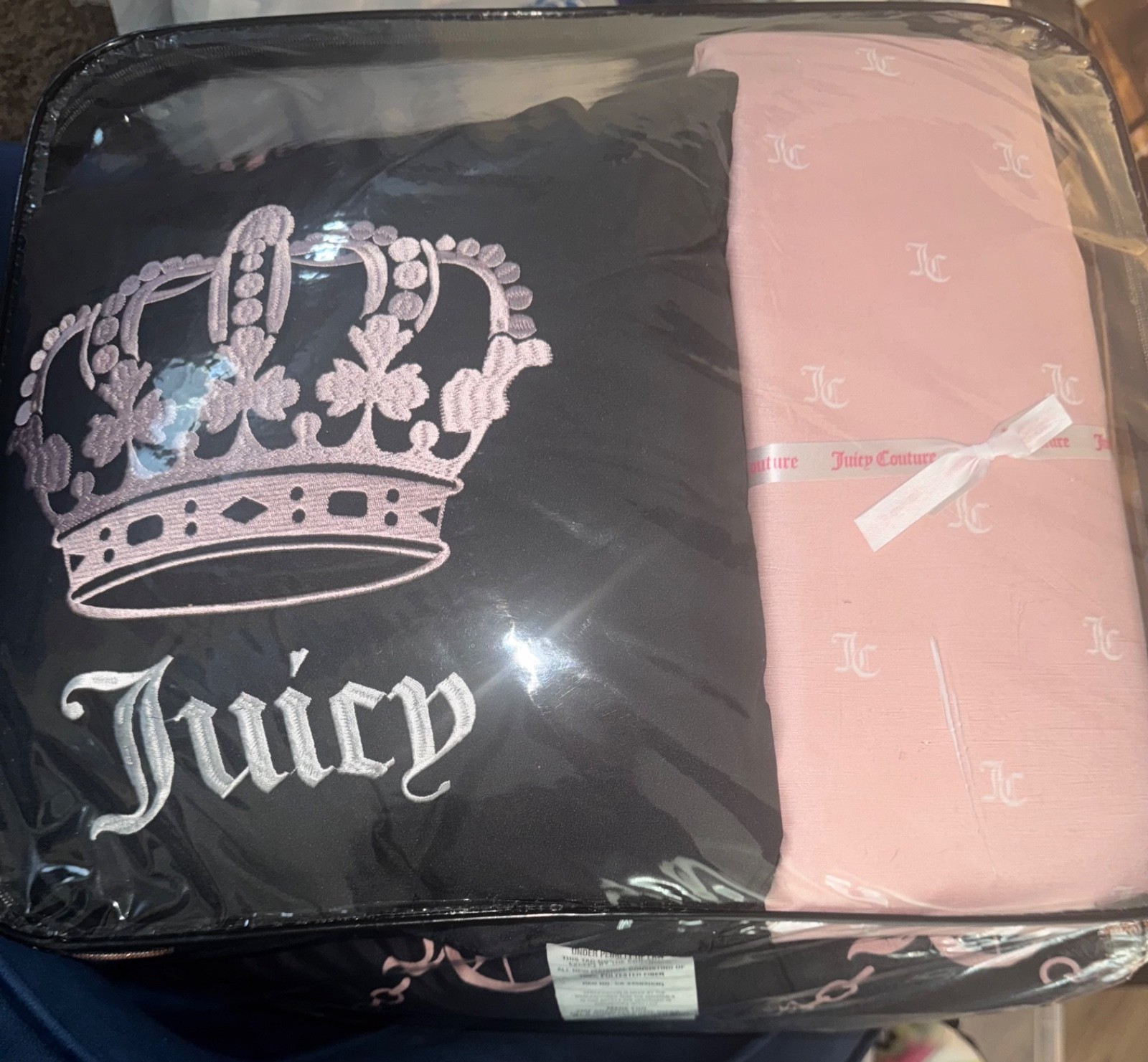 JUICY COUTURE 8 PIECE BED SET KING PINK CROWN JUICY COUTURE X8 COMFORTER SET