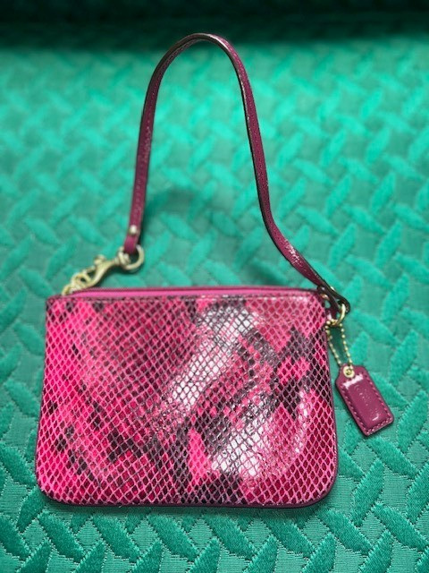 Coach PYTHON LEATHER WRISTLET - Rich Raspberry - … - image 5