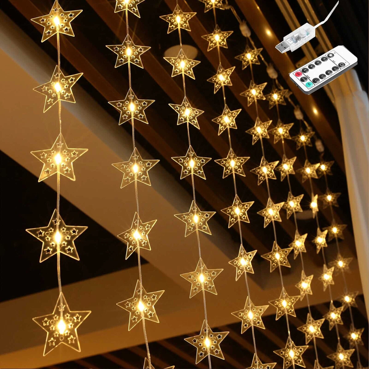 Twinkling star led fairy outlet string lights