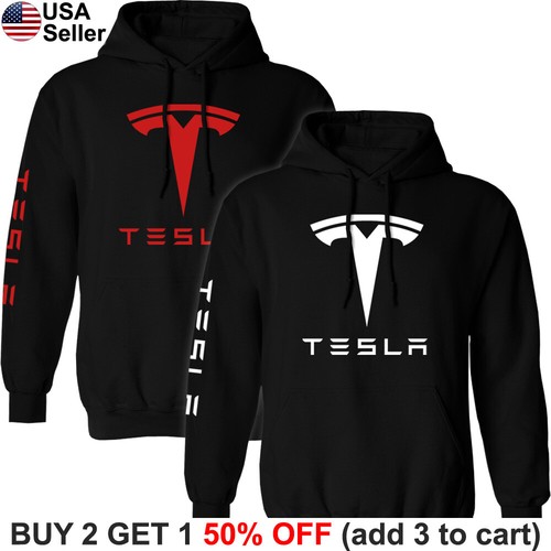 Tesla Hooded Sweat Shirt Logo Model S 3 X Y Motor Elon Musk Hoodie Sweater BTS03 - Picture 14 of 18