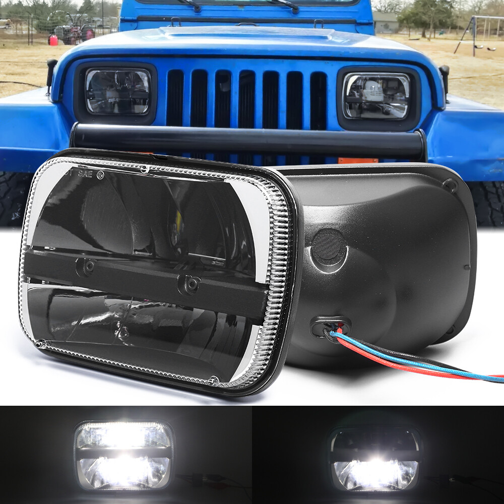 BRIGHTEST 5x7" LED Headlights For Jeep 198695 Wrangler YJ 19842001