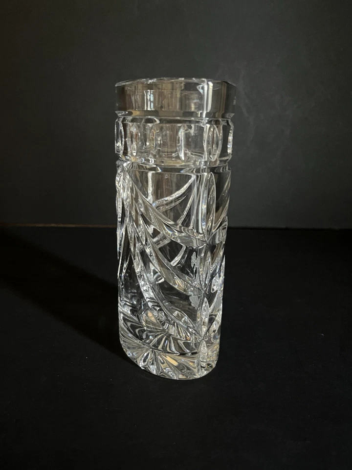 Waterford Overture Crystal Vase 6" Oval Signed Frosted Flower - Image 2 of 4