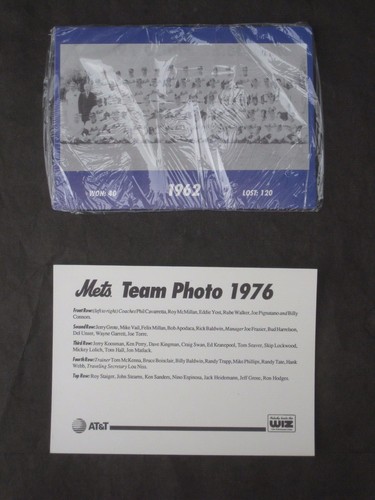 NY Mets Lot Of 15 Team Photo Postcards 1962-1976 AT&T Wiz 5" x 7" UNOPENED MINT