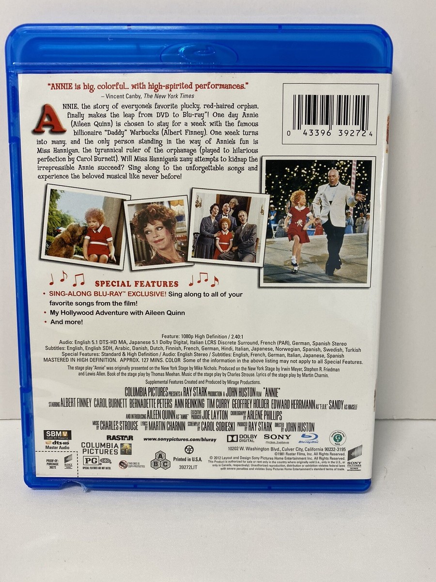 Annie Blu-ray Disc, 1981, 30th Anniversary, Sing-Along Edition | eBay